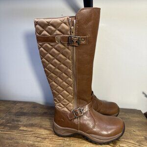 Pacific Mountain Elina Boots 6 Thinsulate Winter Women's Brown Quilted Knee High